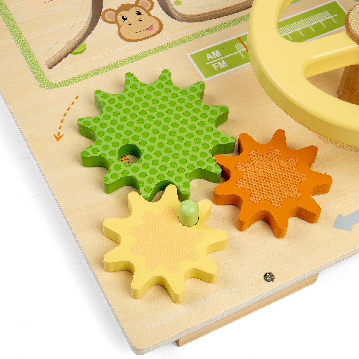 Bigjigs Toys Wooden Jungle Busy Board
