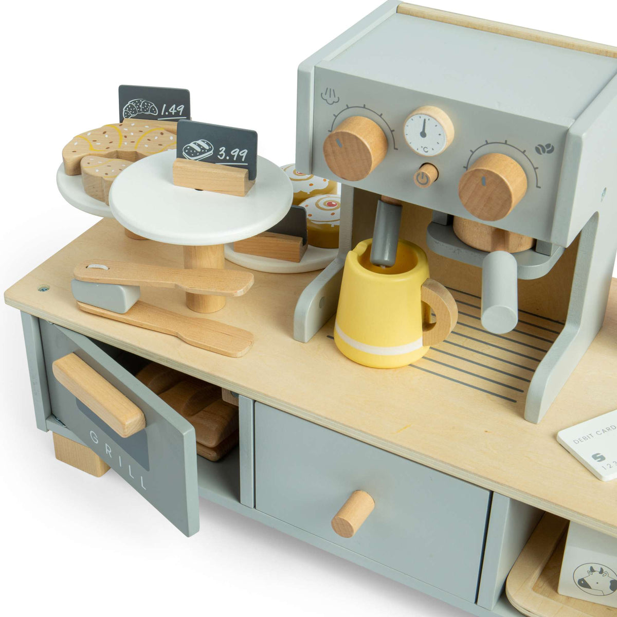 Bigjigs Toys Wooden Coffee Shop - 32 Pieces