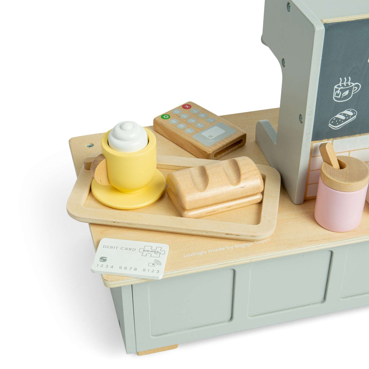 Bigjigs Toys Wooden Coffee Shop - 32 Pieces