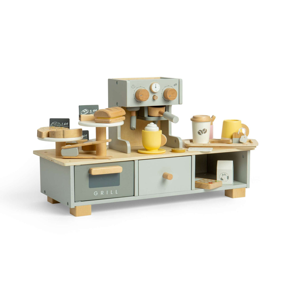 Bigjigs Toys Wooden Coffee Shop - 32 Pieces