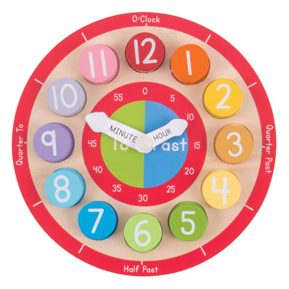 Bigjigs Toys Wooden Teaching Clock