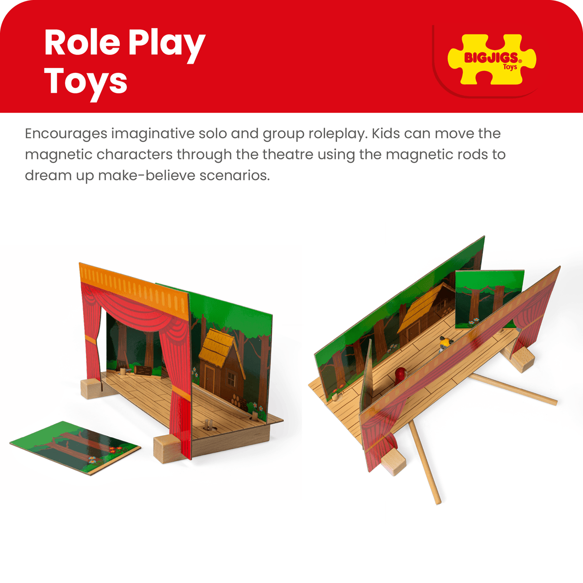Bigjigs Toys Puppet Theatre Bigjigs Toys Wooden Magnetic Theatre