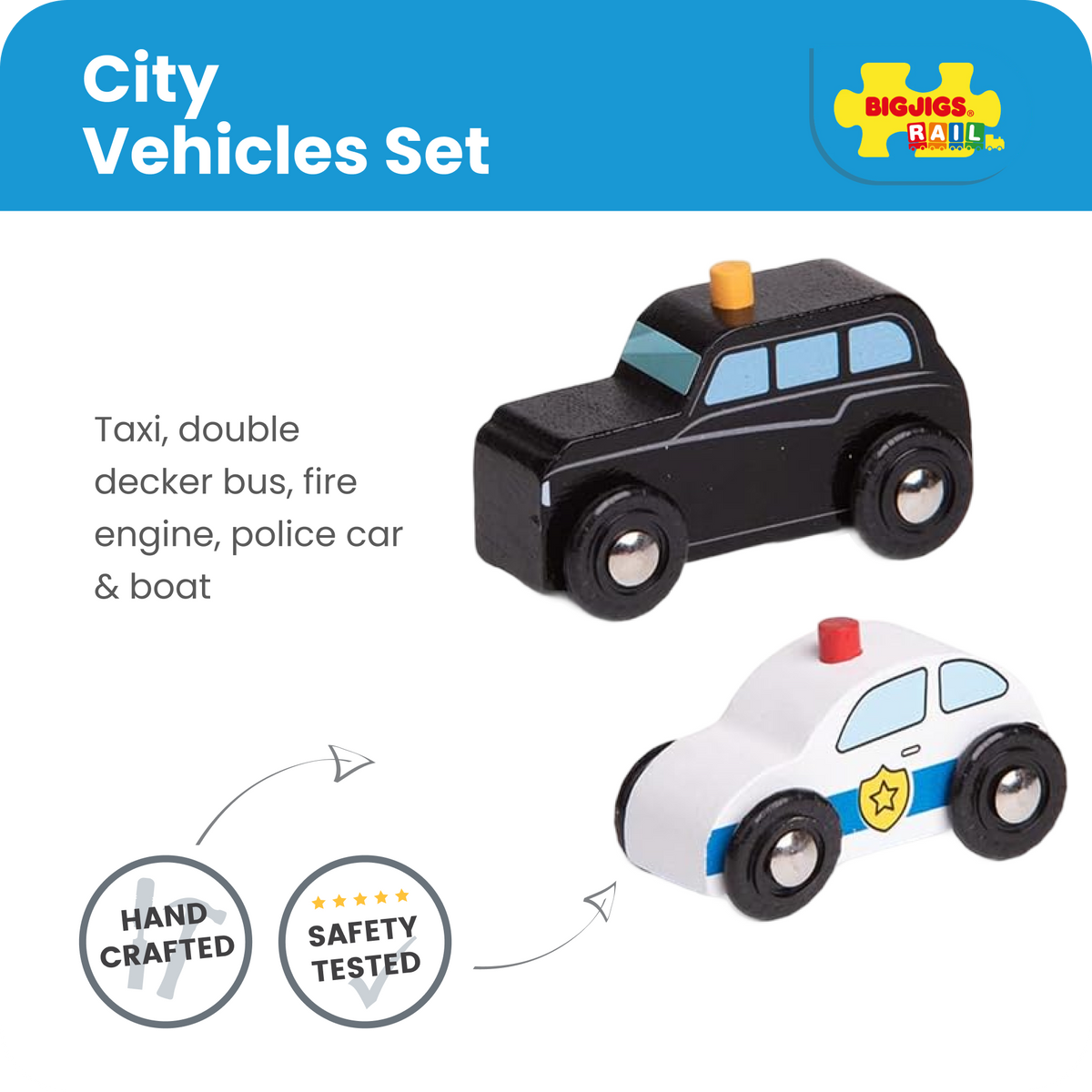 Bigjigs Rail City Vehicles - 5 Piece Set - image 2