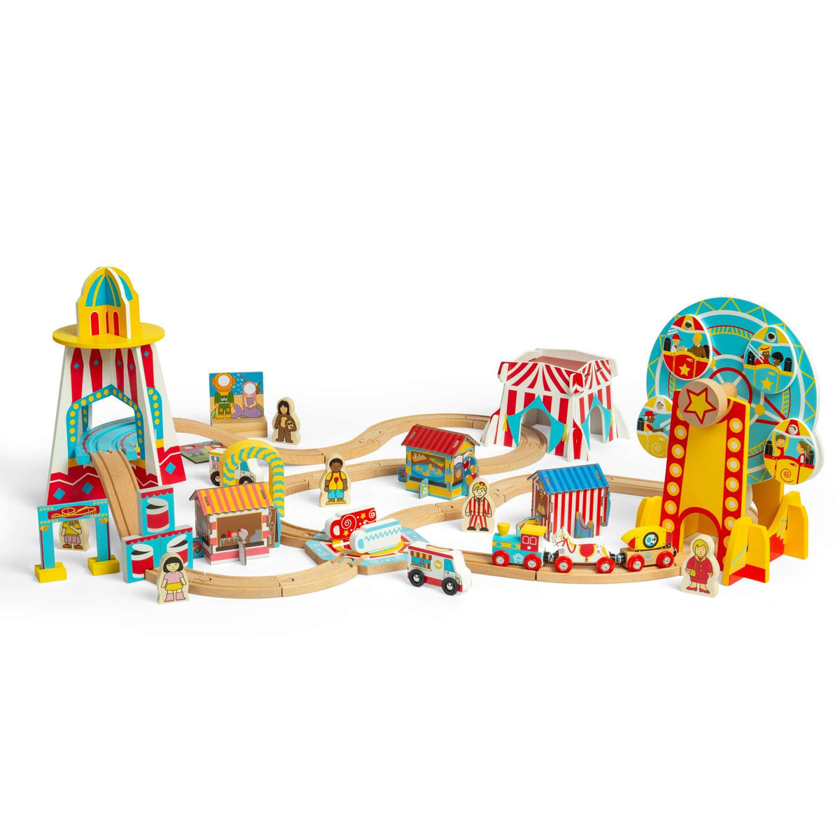 Bigjigs Rail Fun Fair Train Set - 54 Pieces