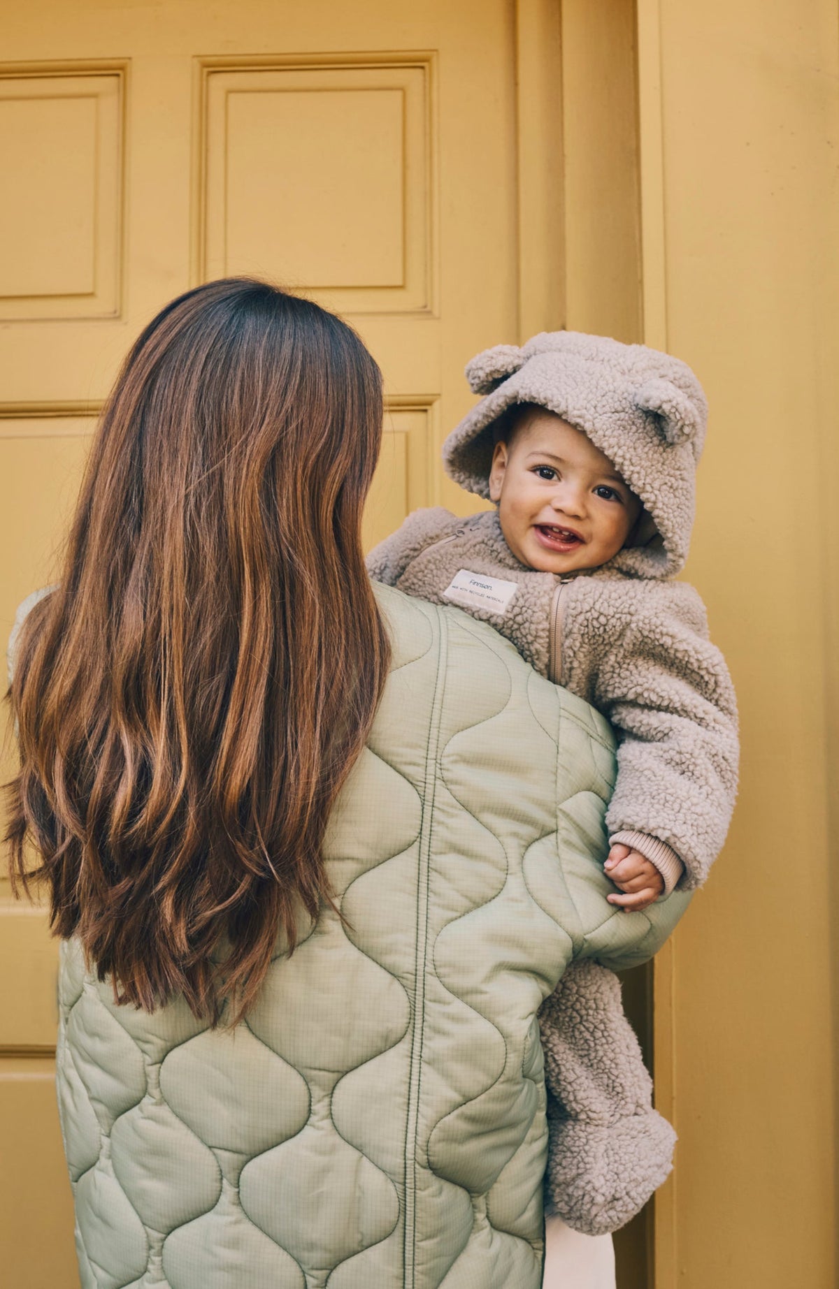Finnson Alf Teddy Borg Pramsuit - Beige (With Feet)