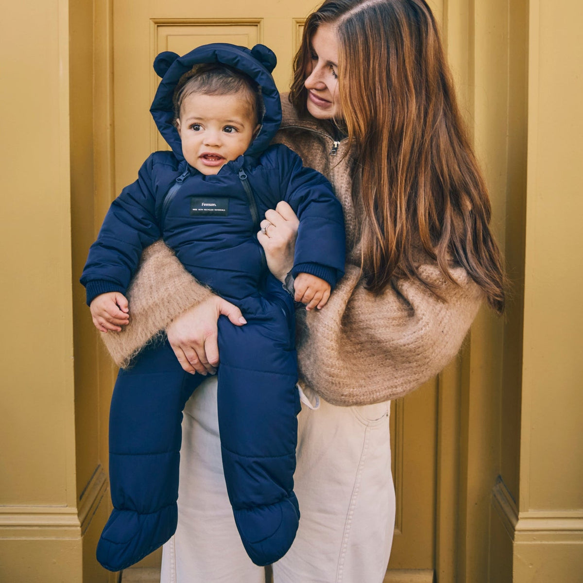 Finnson Anders Water-Repellent Snowsuit - Navy (With Feet)