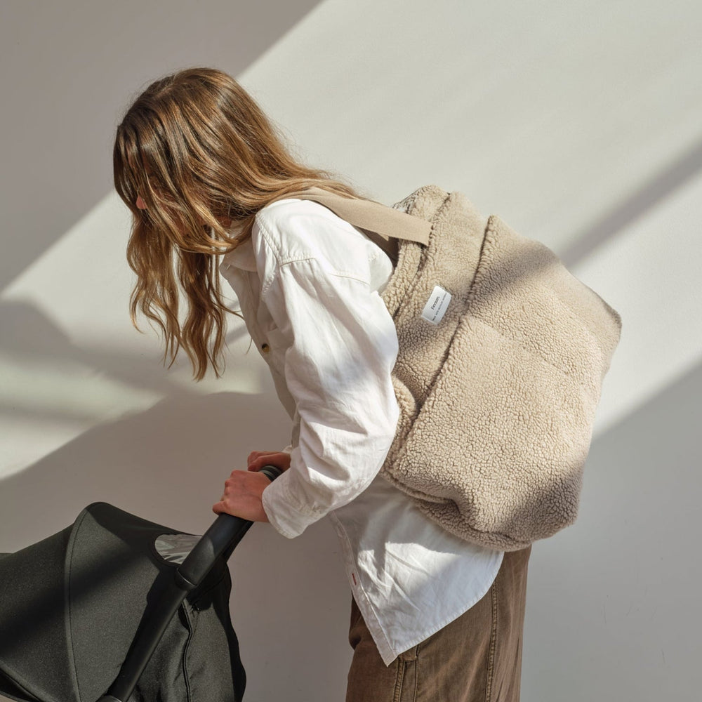 Finnson Sigrid Changing Bag with Changing Mat - Beige Teddy