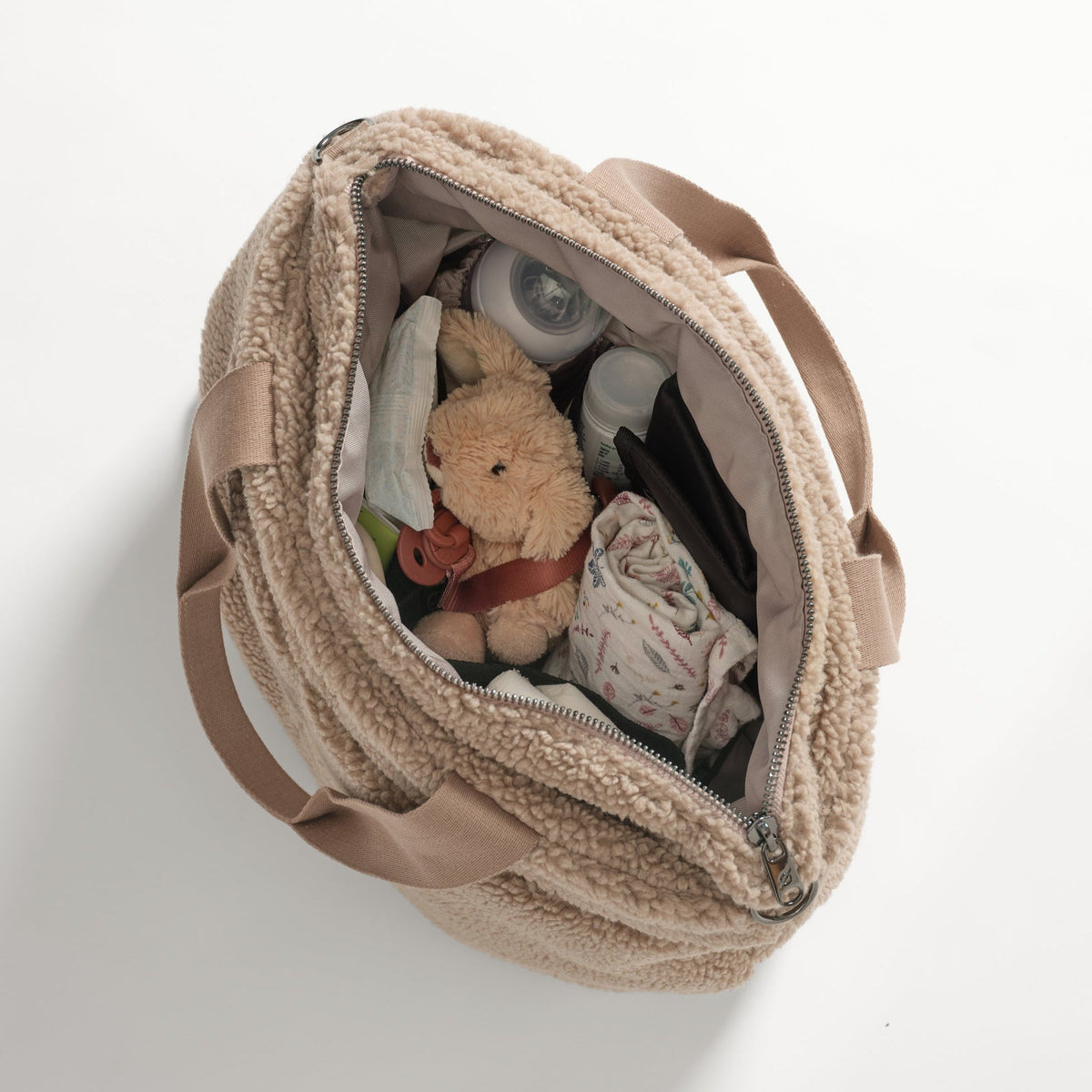 Finnson Sigrid Changing Bag with Changing Mat - Beige Teddy