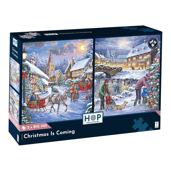 The House of Puzzles Christmas Is Coming Jigsaw - 2 x BIG 500 Pieces