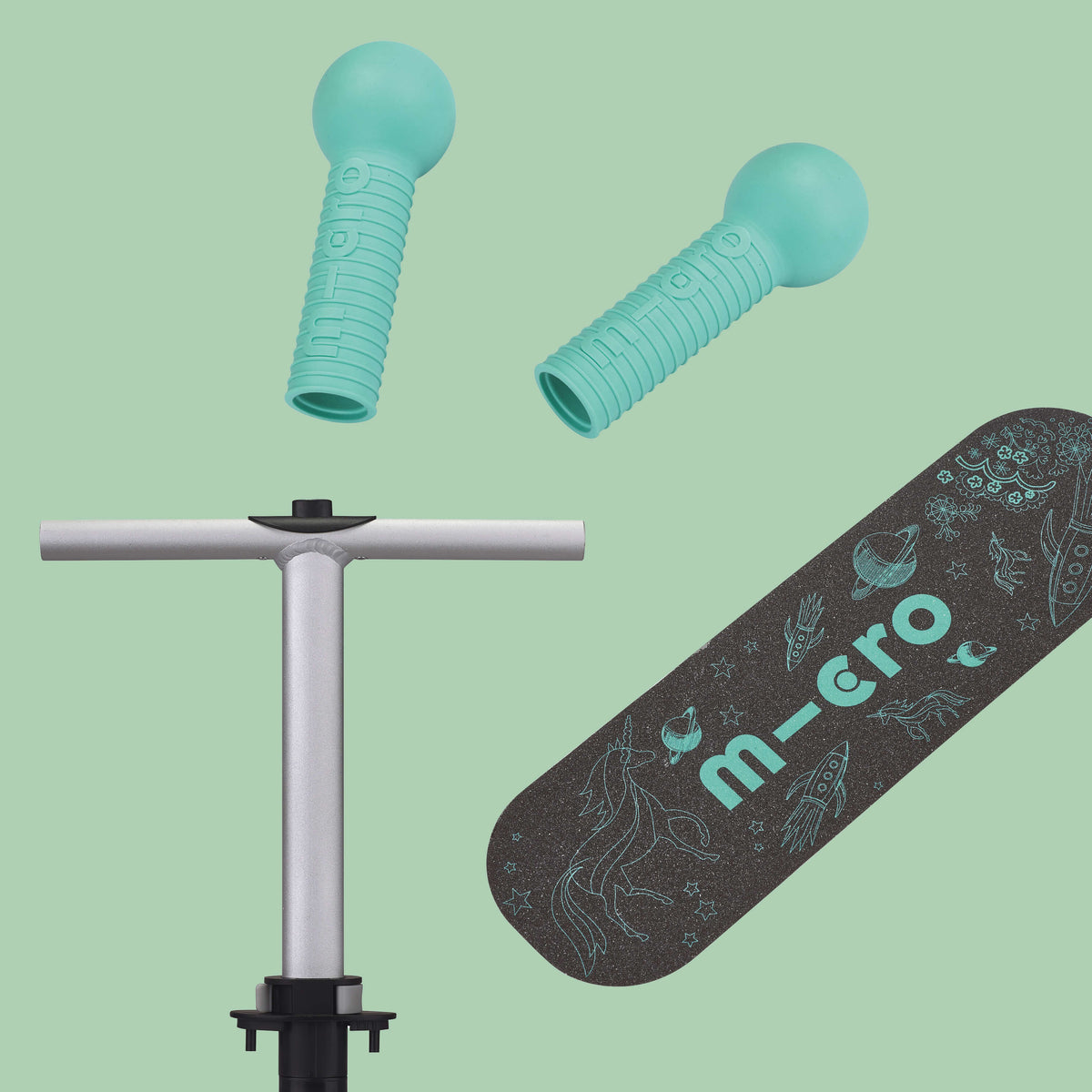 Micro Mini Micro LED Luggage Scooter - Mint