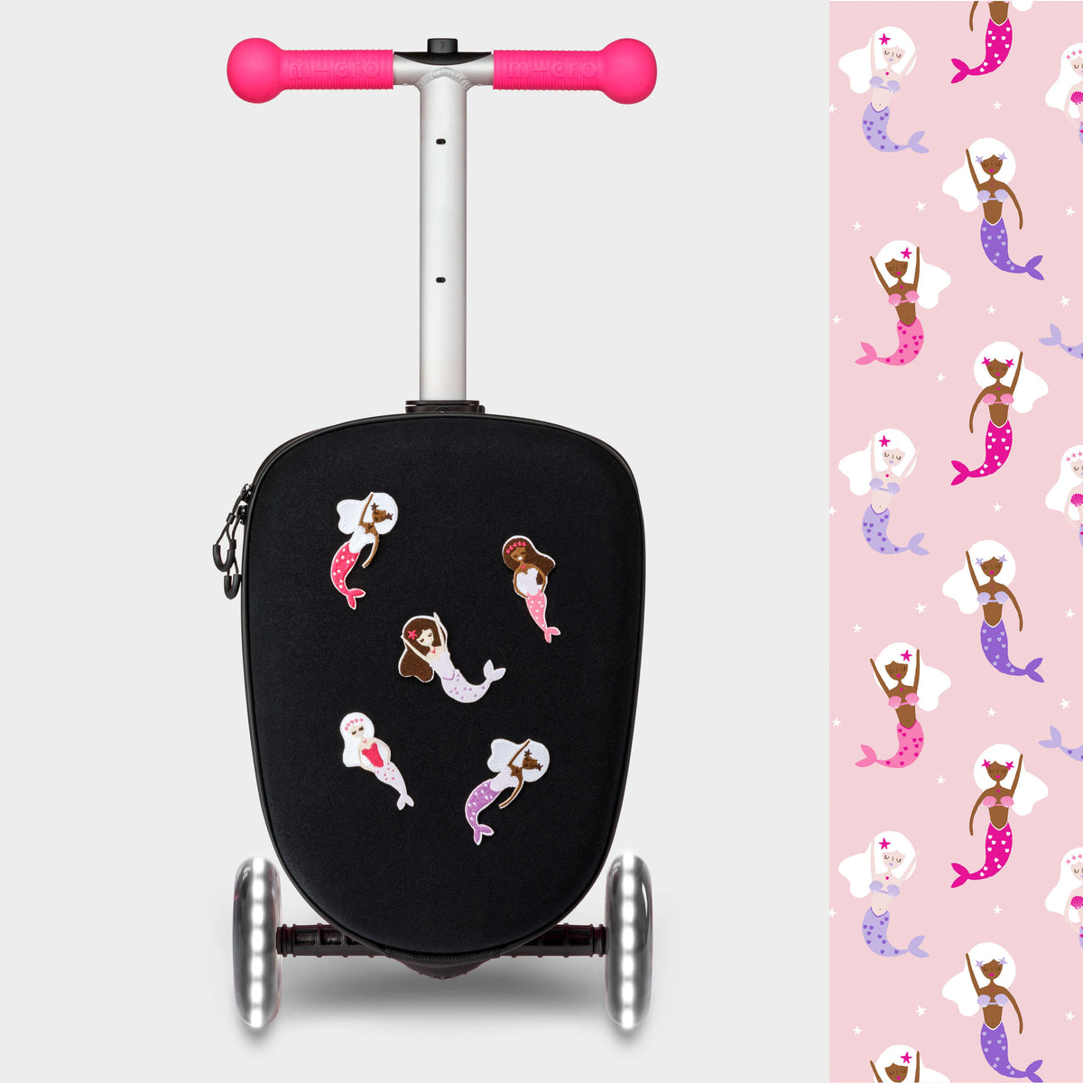 Micro Mini Micro LED Luggage Scooter - Pink