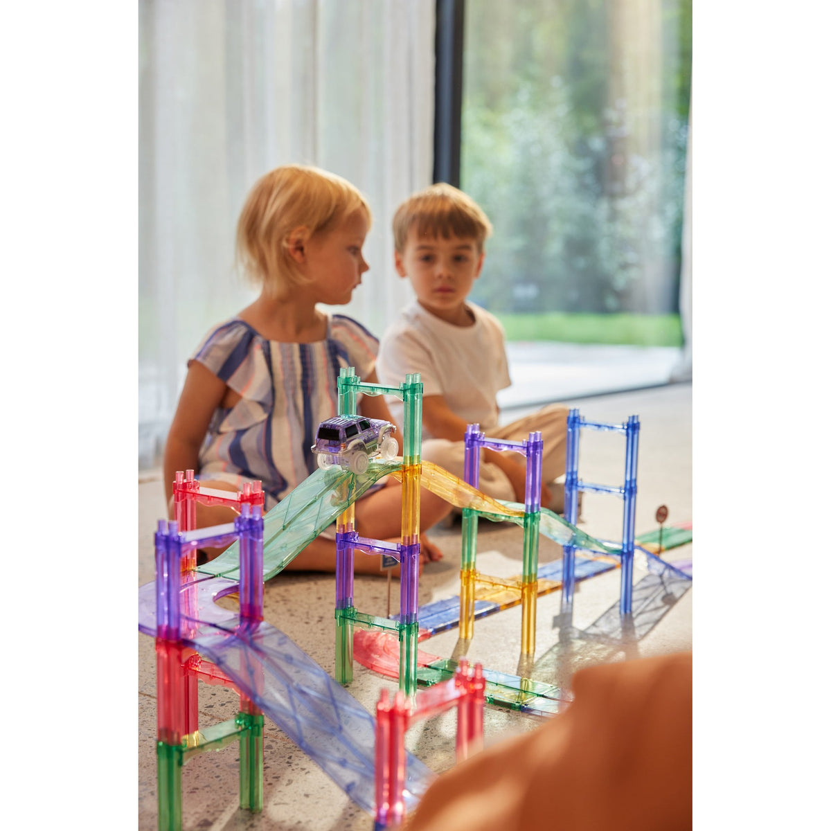 Cleverclixx Large Race Track Pastel - 80 Pieces – lifestyle and detail photo