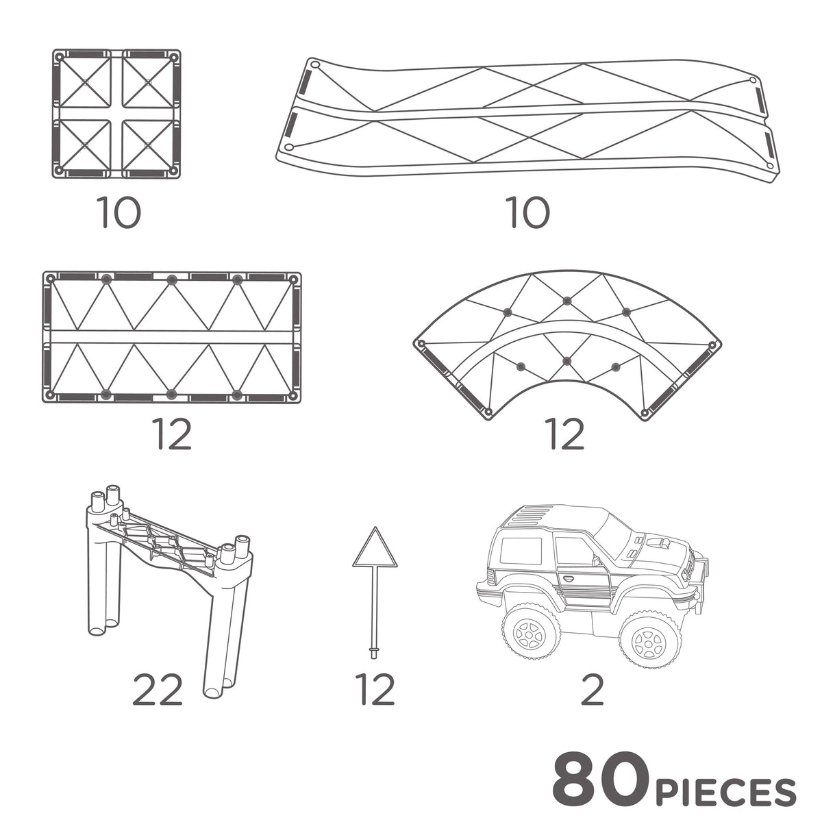 Cleverclixx Large Race Track Pastel - 80 Pieces – lifestyle and detail photo