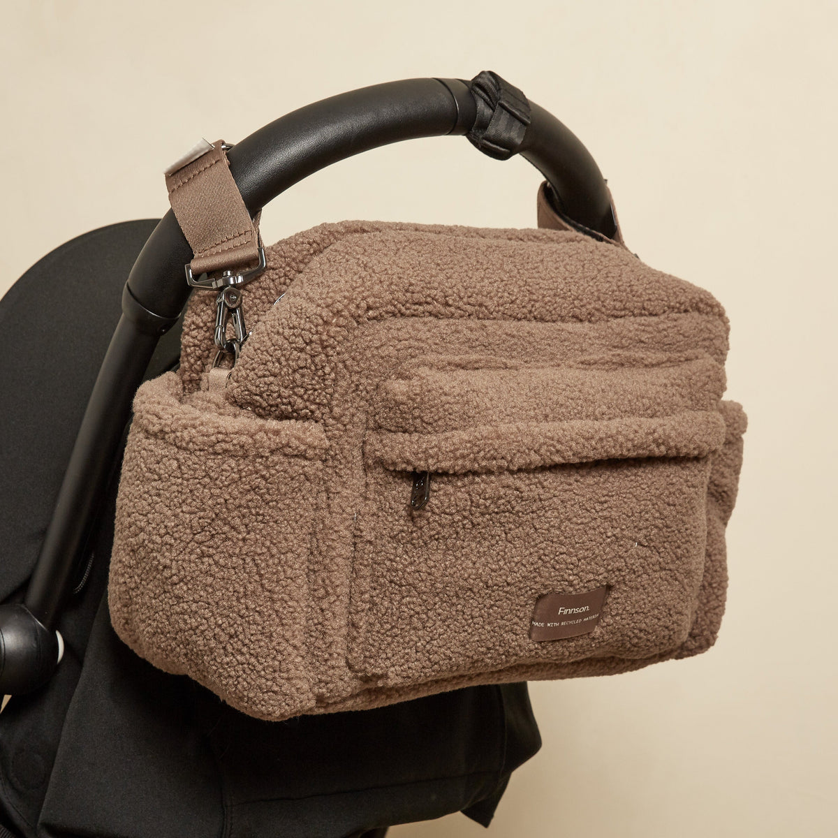 Finnson Freya Oversized Stroller Organiser with Clips - Mocha Borg