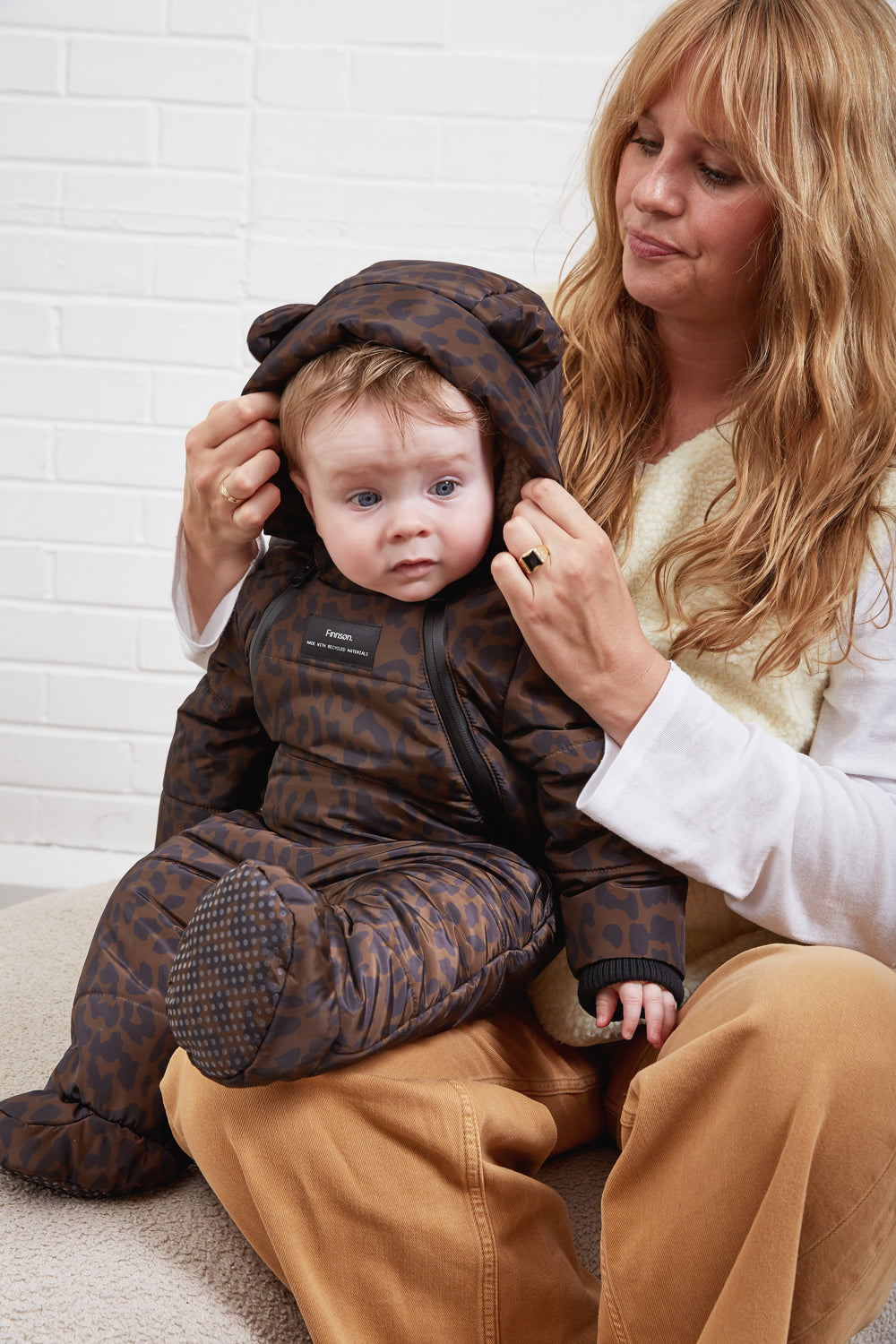 Finnson Anders Water-Repellent Snowsuit - Chocolate Leopard (Footless)