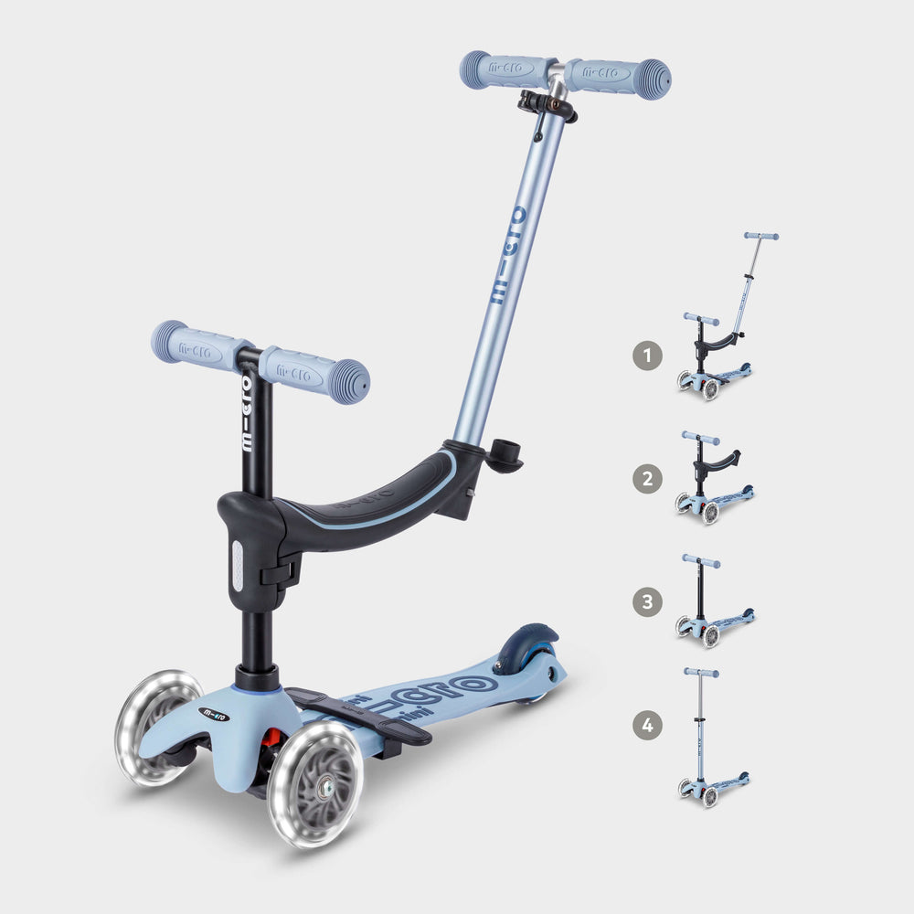 Micro Mini2Grow Deluxe LED Scooter with Seat - Soft Blue