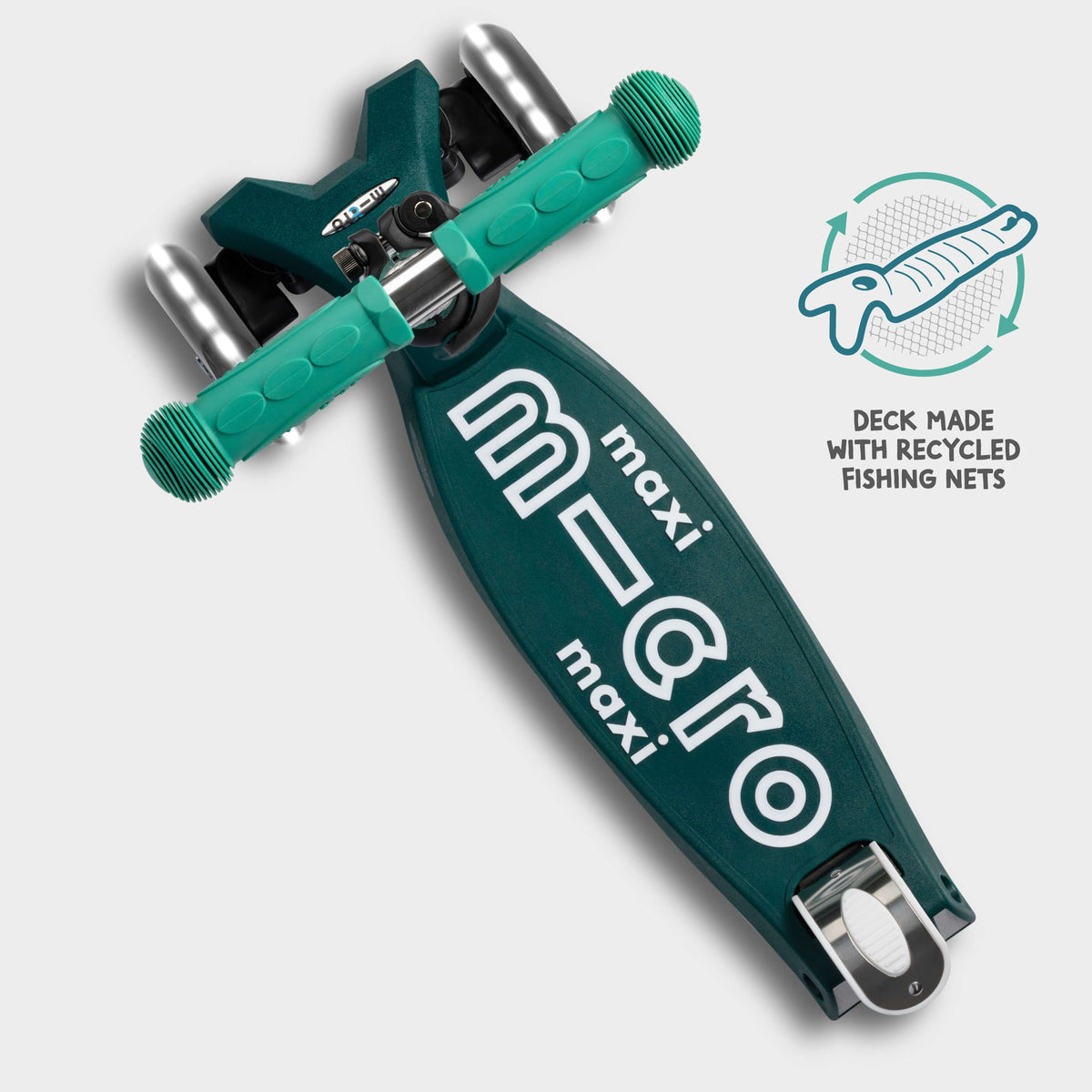 Micro Maxi Micro LED Scooter with Recycled Deck - Green