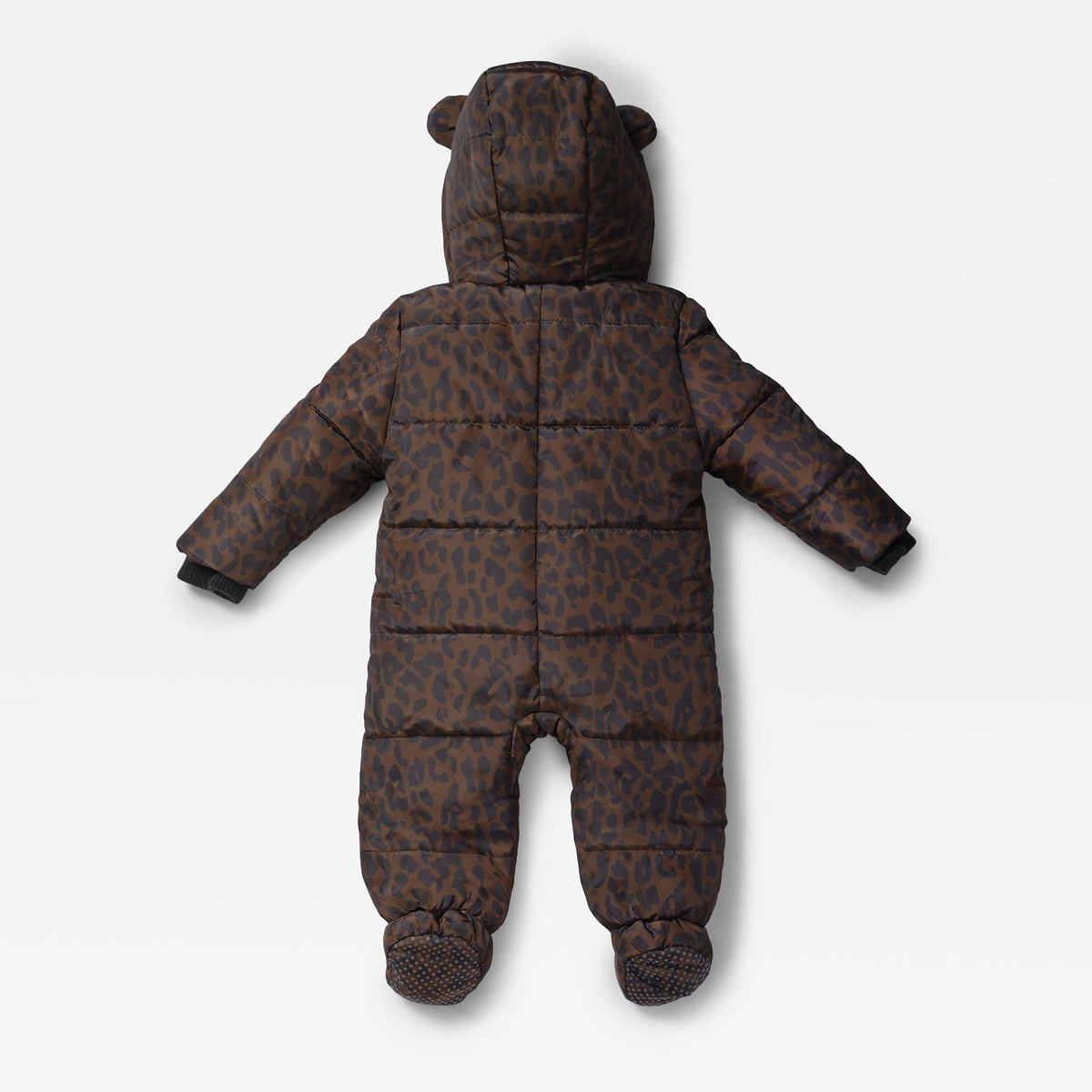 Finnson Anders Water-Repellent Snowsuit - Chocolate Leopard (With Feet)