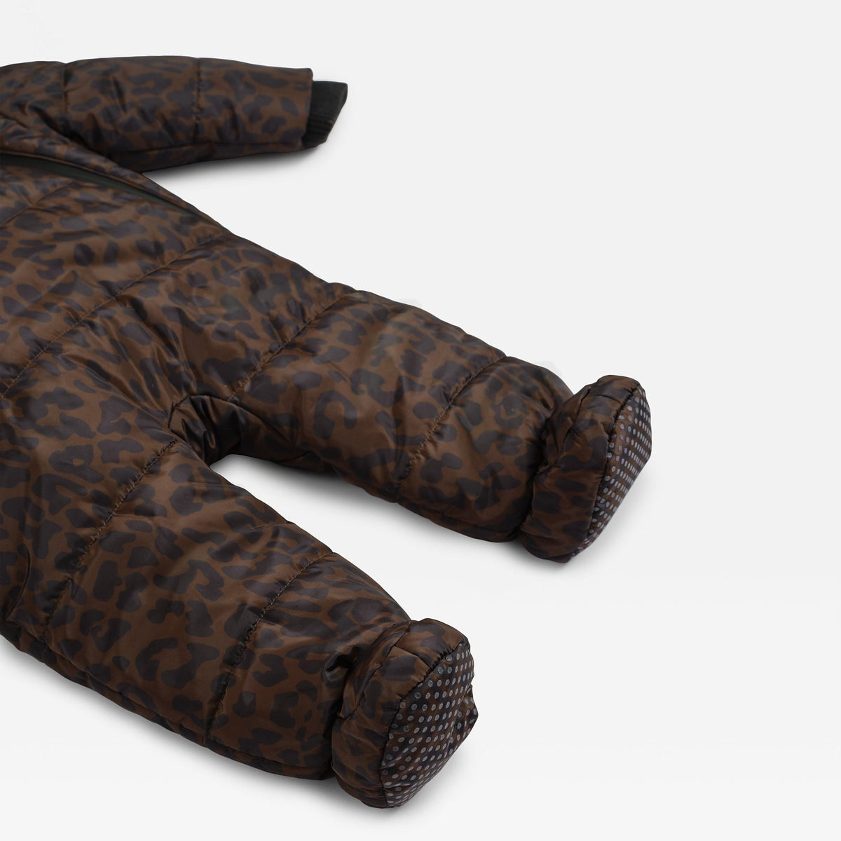 Finnson Anders Water-Repellent Snowsuit - Chocolate Leopard (With Feet)