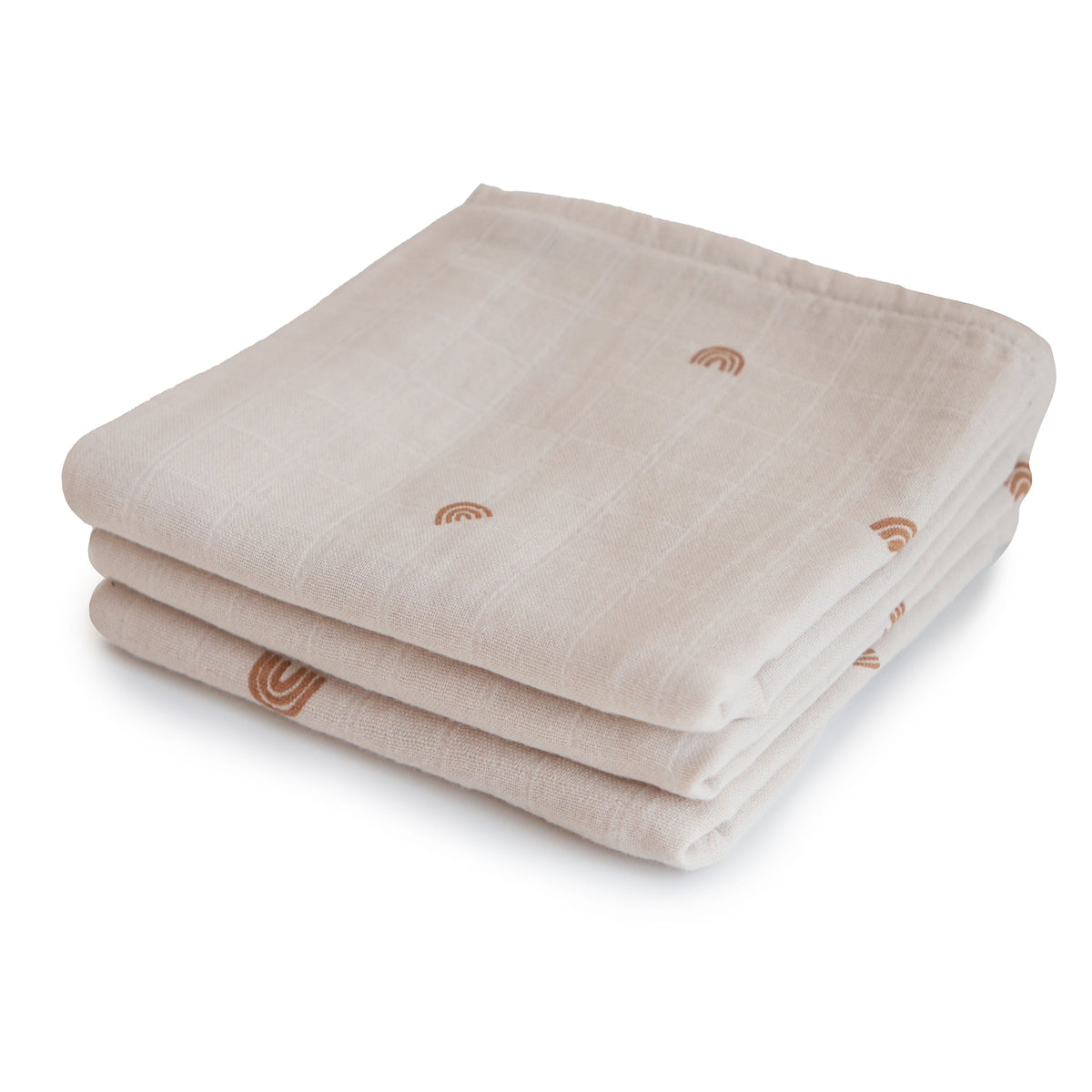 Blush Nappy Caddy Set - Mushie Nappy Caddy, Muslin Cloths & Washcloths - muslin cloths in Rainbow