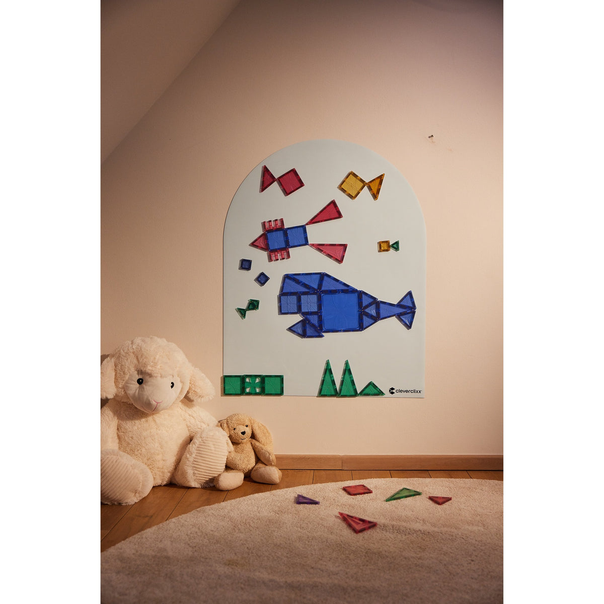 Cleverclixx Magnetic Wall Sticker 95 x 75 cm - Clever Blue – lifestyle and detail photo