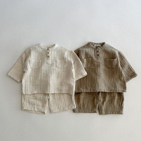 Anggo Set Marlang Shirt + Trouser Set (Cream)