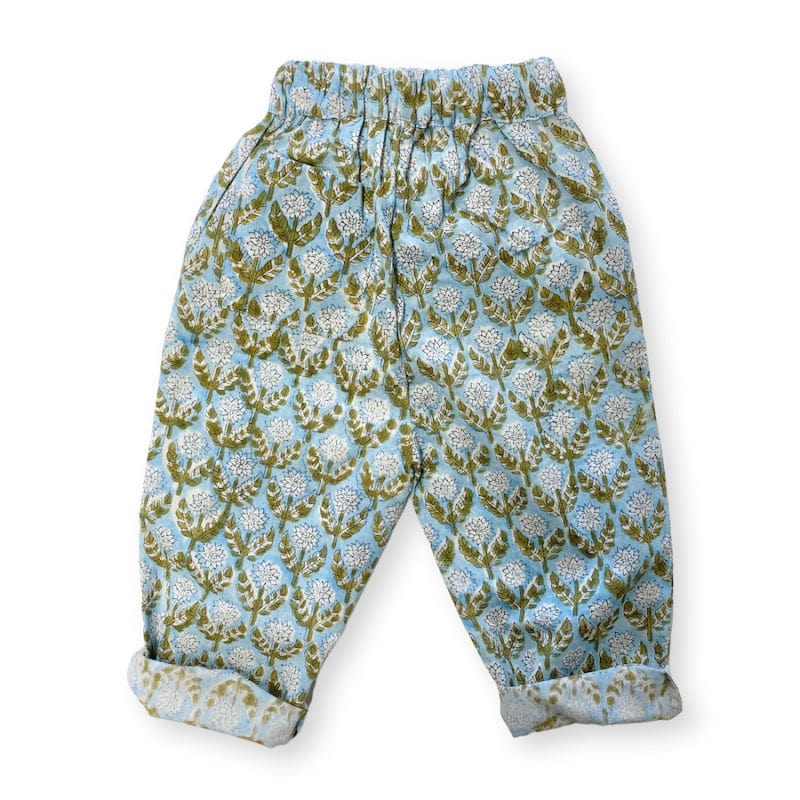 Apaches Trousers Raja Pull On Summer Trousers (Blue Floral)