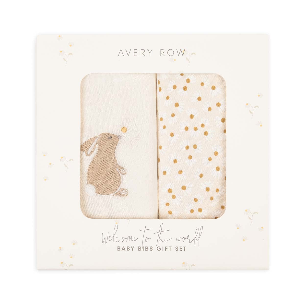 Avery Row Gifting Baby Bibs Gift Set - Bunny / Daisy Meadow