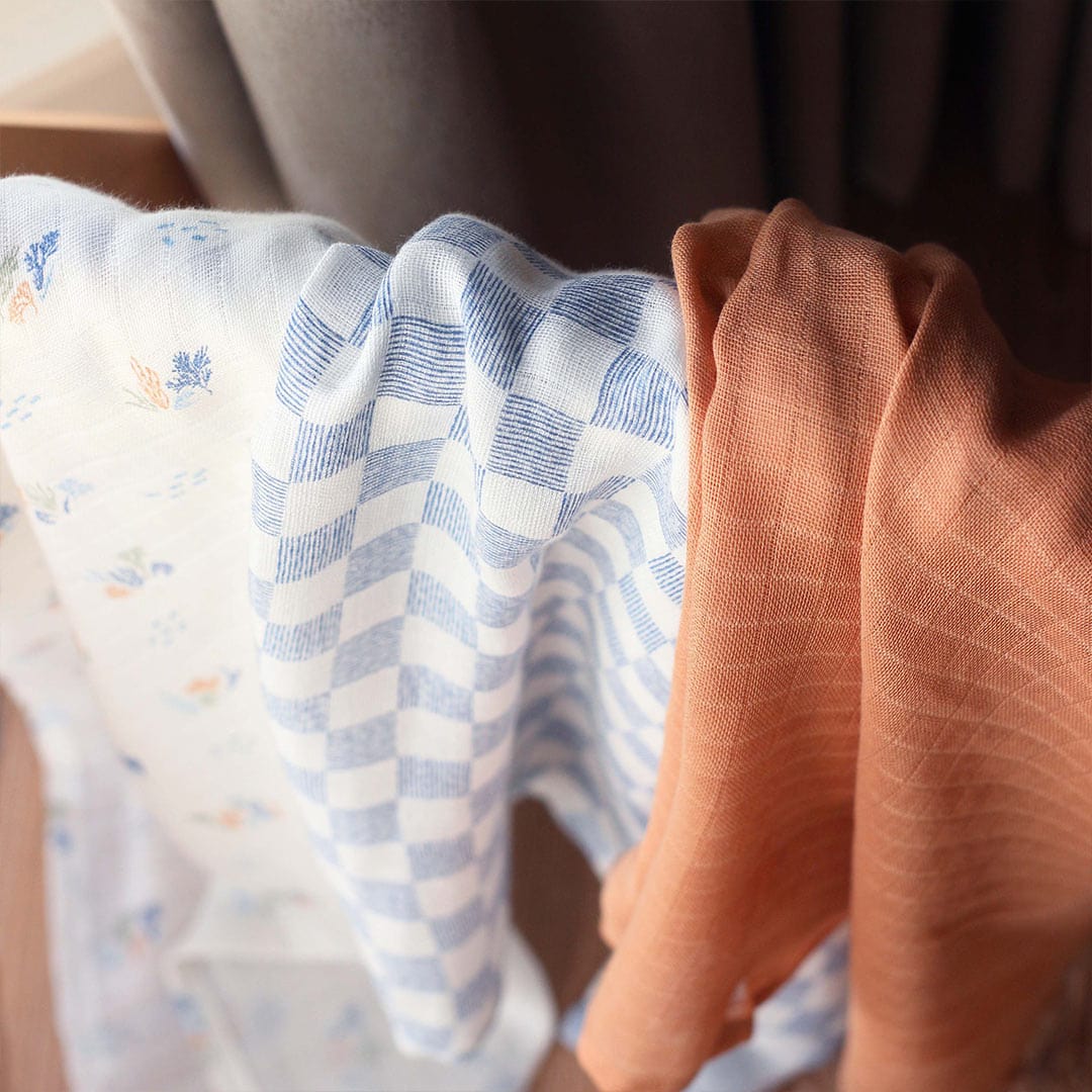 Avery Row Muslin Square Avery Row Organic Baby Muslin Squares Set Of 3 (Coast Line)