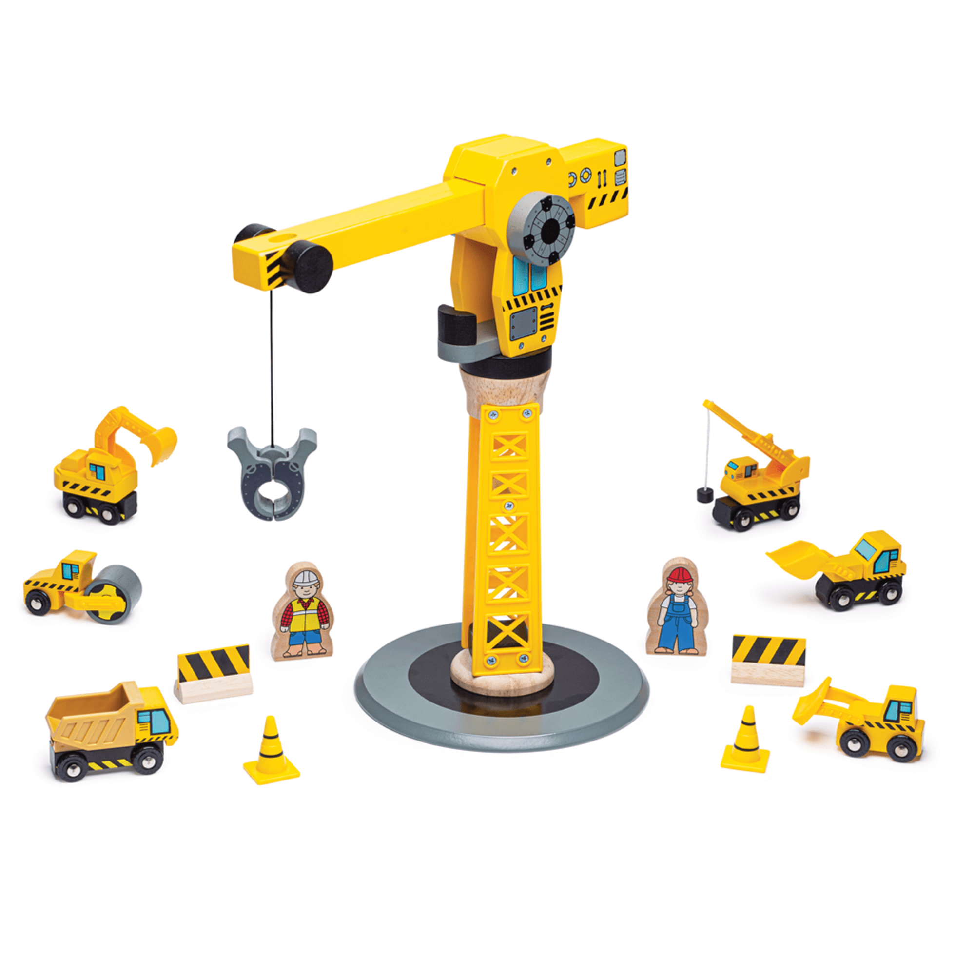 Bigjigs Rail Bigjigs Rail Yellow Crane Construction Set