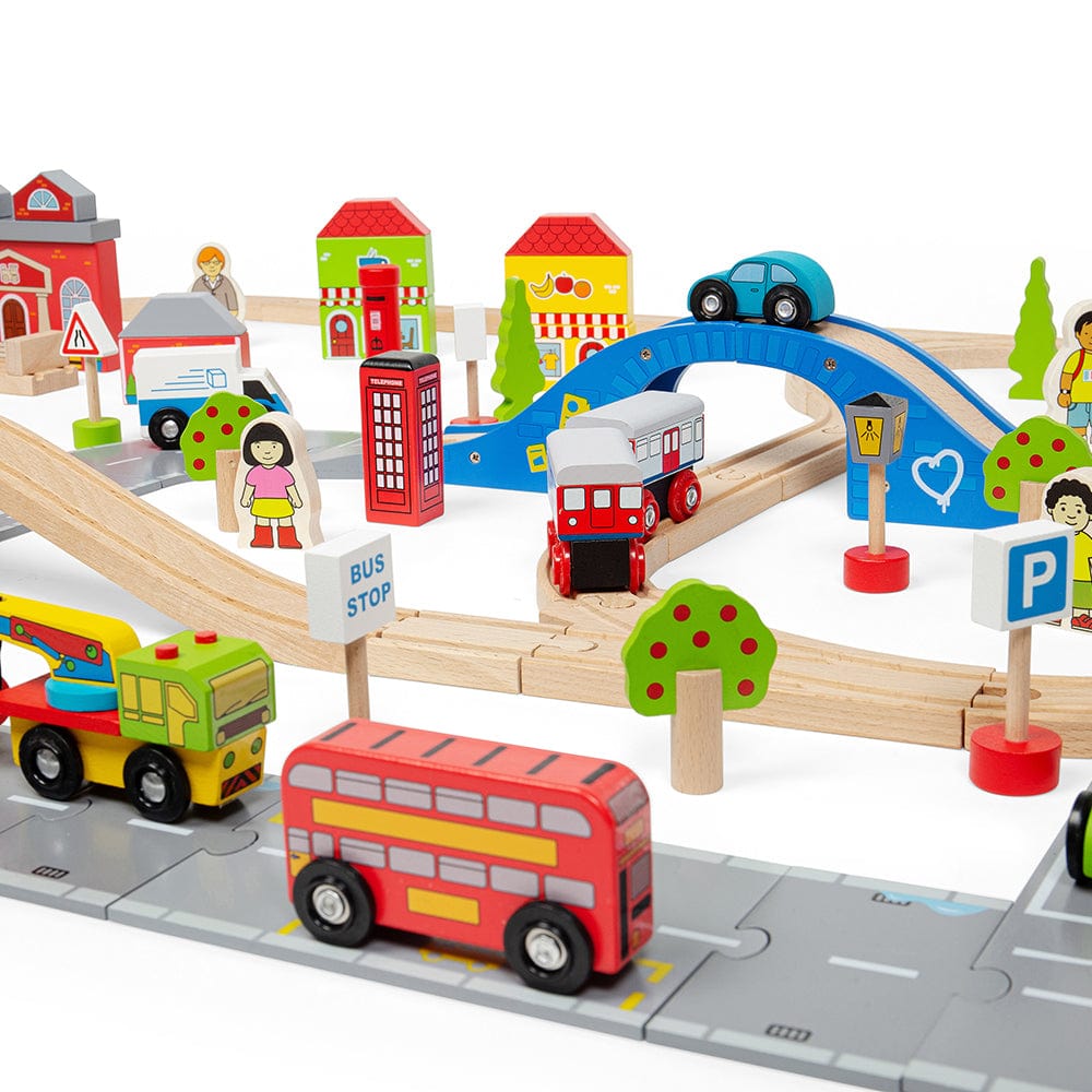 Bigjigs Rail City Road and Railway Set