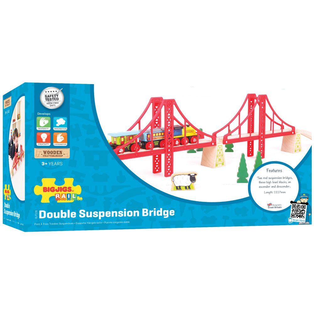 Bigjigs Rail Double Suspension Bridge
