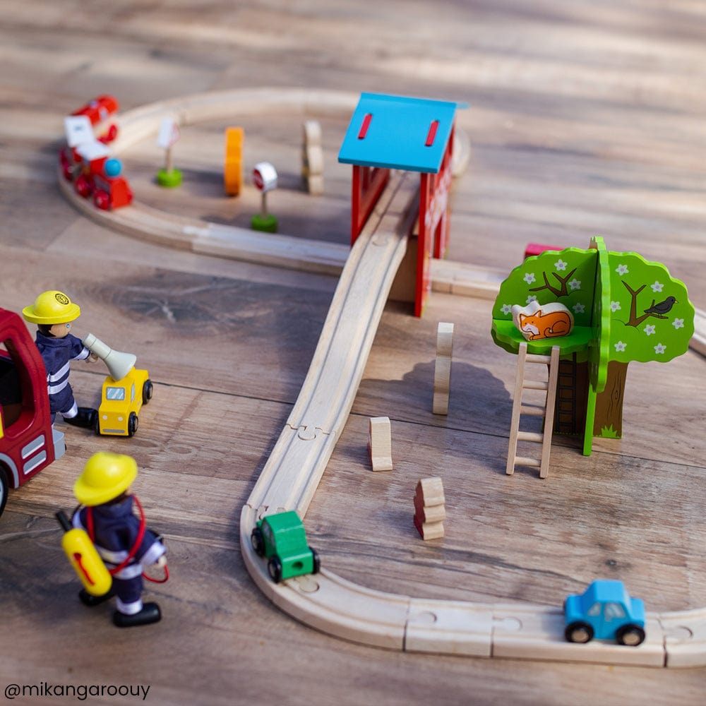Bigjigs Rail Fire Station Train Set