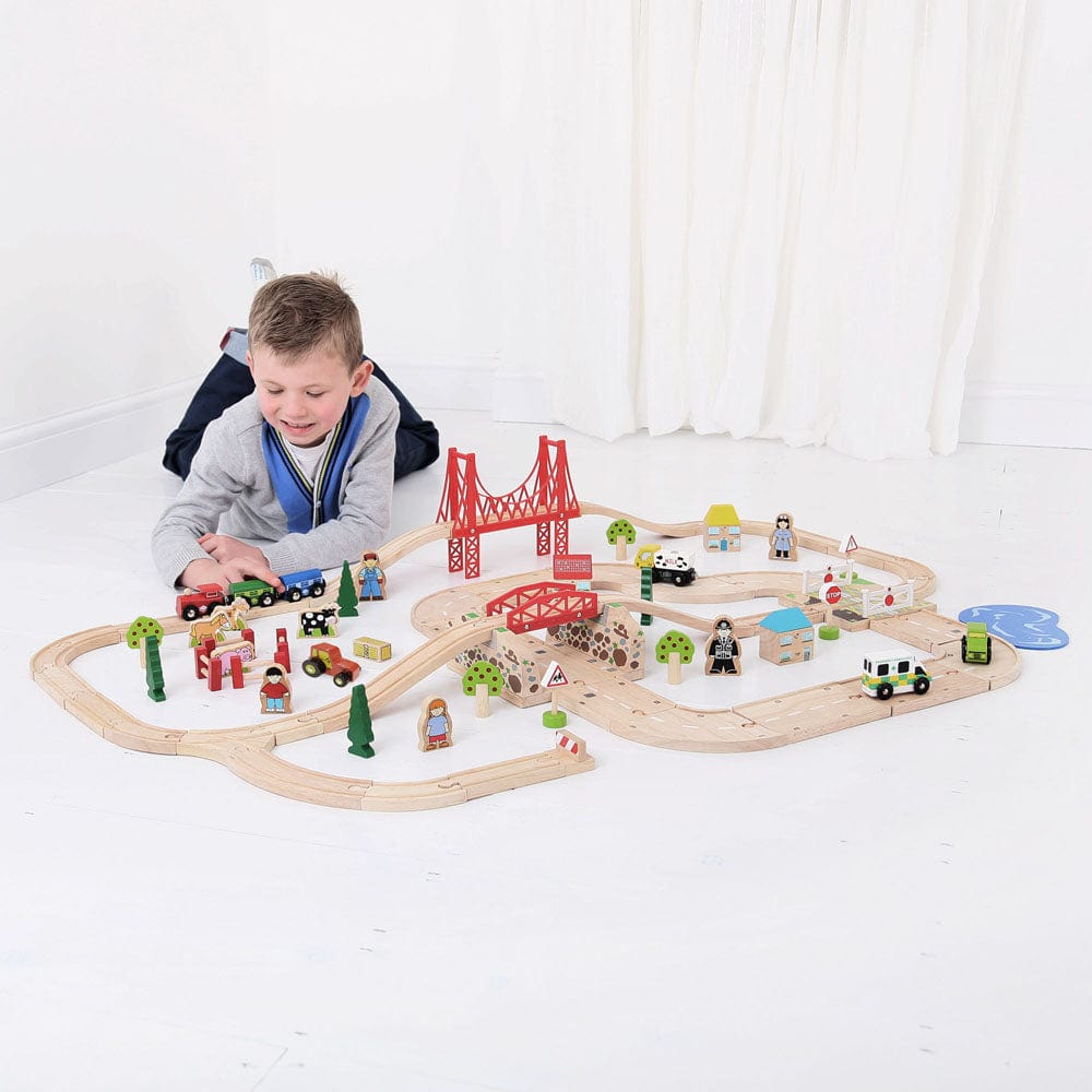 Bigjigs Rail Road & Rail Train Set