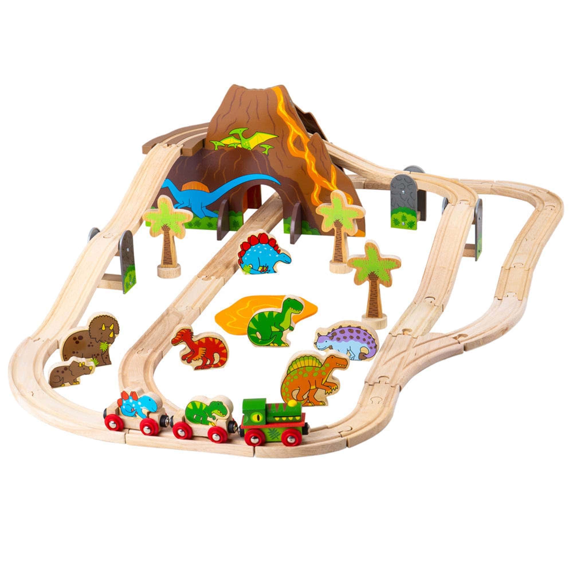 Bigjigs Rail Train Set Bigjigs Rail Wooden Dinosaur Train Set