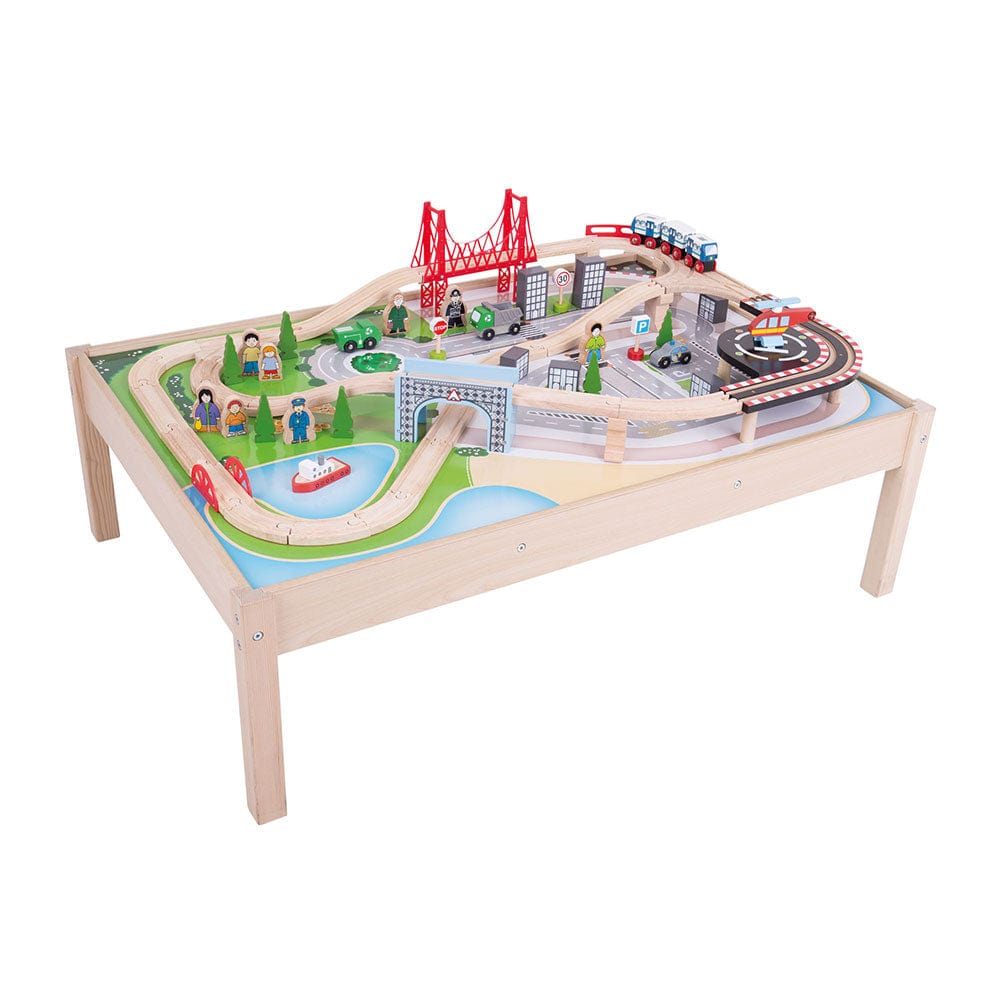 Bigjigs Rail Train Set City Train Set and Table