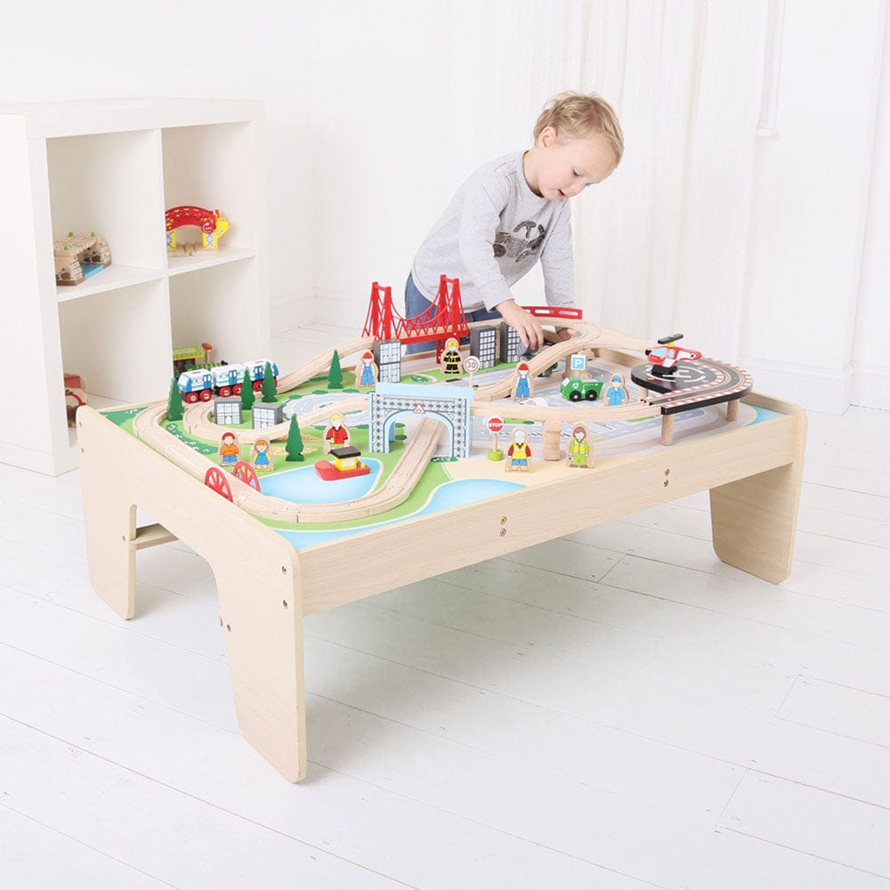 Bigjigs Rail Train Set City Train Set and Table