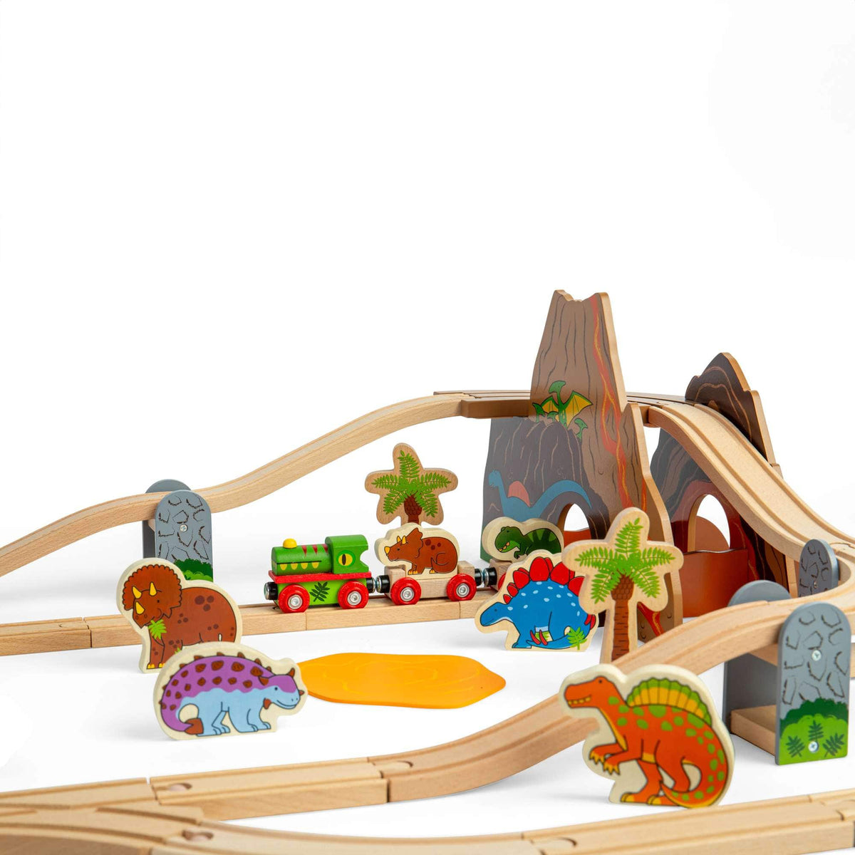 Bigjigs Rail Wooden Train Set Bigjigs Rail Dinosaur Railway Wooden Train Set - 49 Pieces