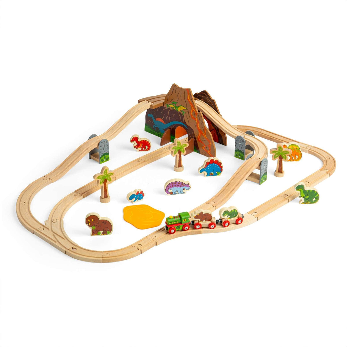 Bigjigs Rail Wooden Train Set Bigjigs Rail Dinosaur Railway Wooden Train Set - 49 Pieces