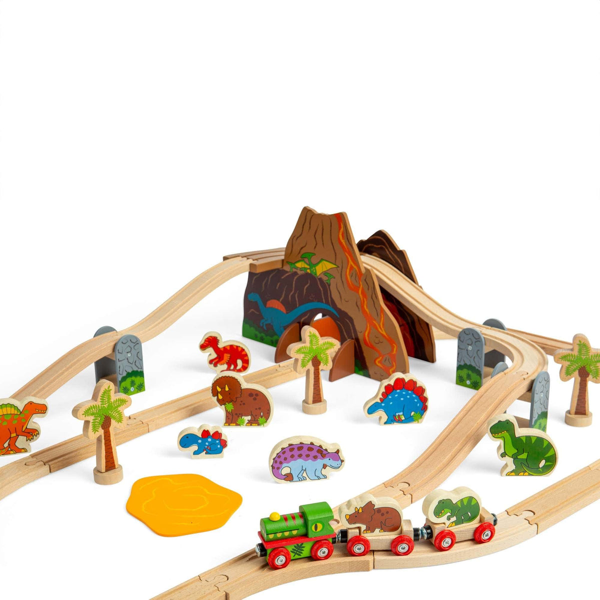 Bigjigs Rail Wooden Train Set Bigjigs Rail Dinosaur Railway Wooden Train Set - 49 Pieces