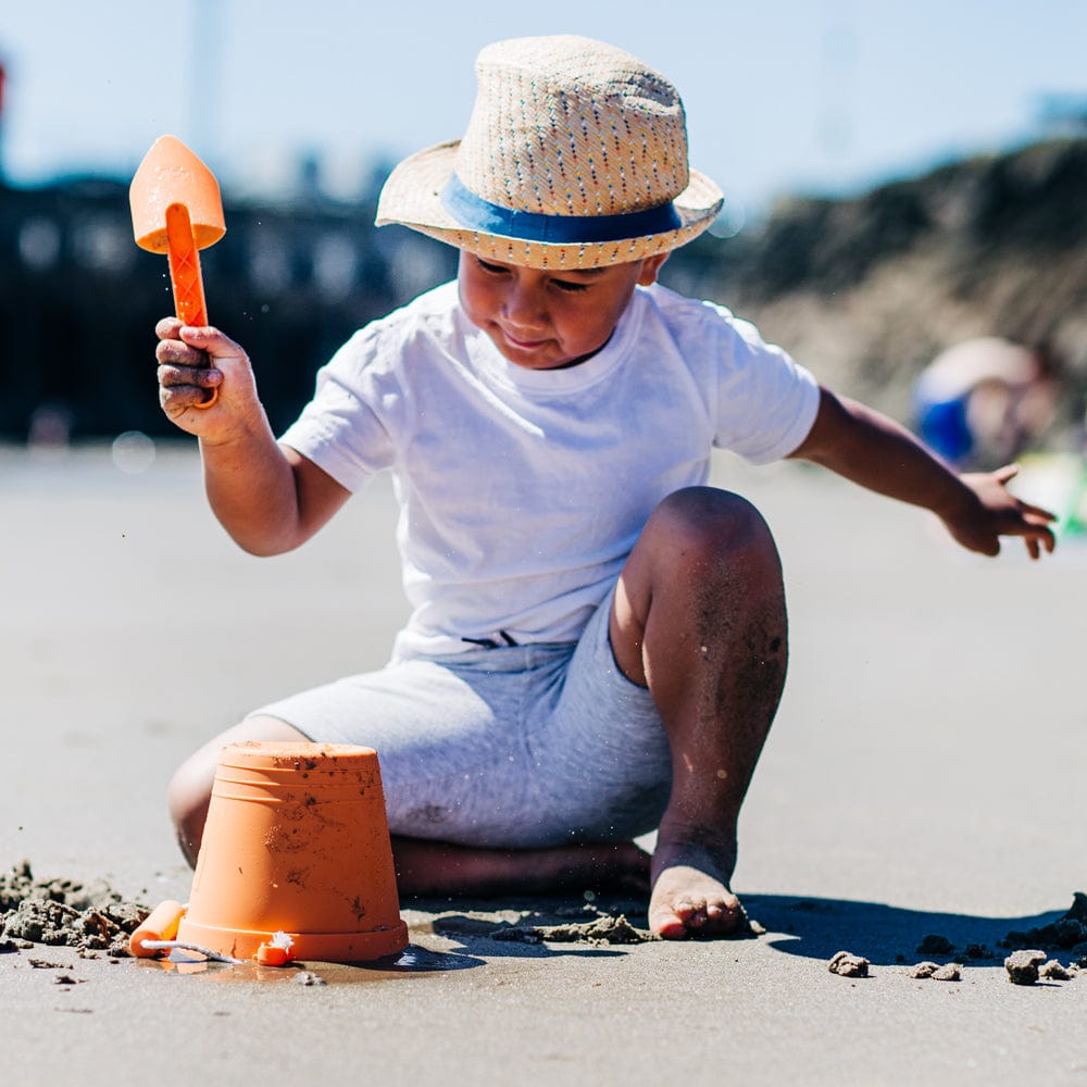 Bigjigs Toys Apricot Orange Silicone Bucket, Flyer and Spade Set