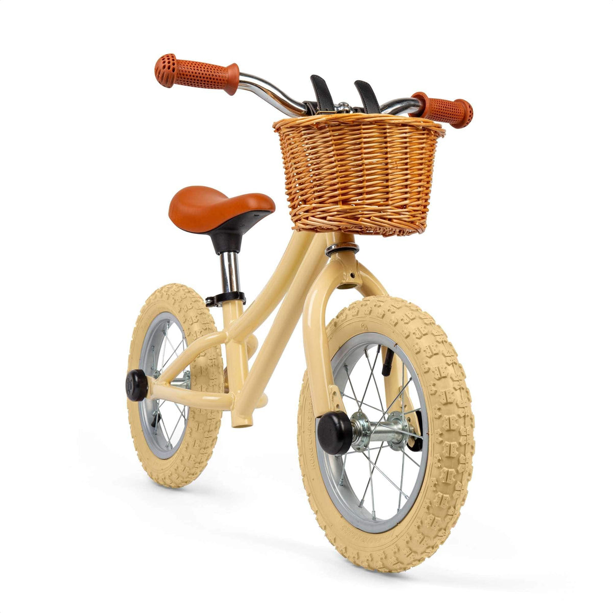 Bigjigs Toys Balance Bike with Basket - Cream