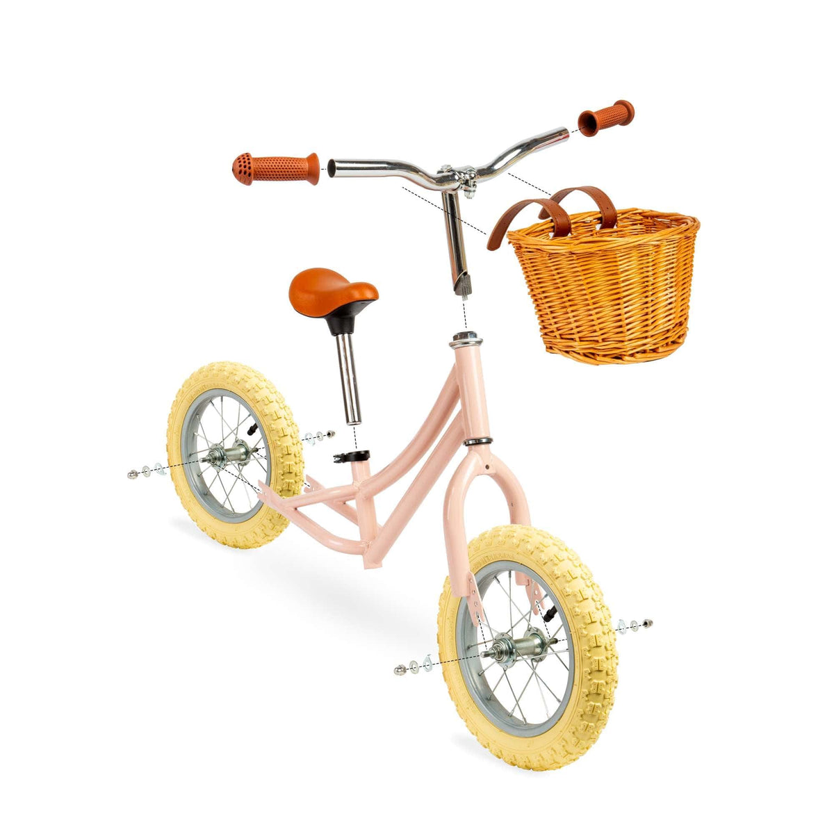 Bigjigs Toys Balance Bike Bigjigs Toys Balance Bike with Basket - Pink