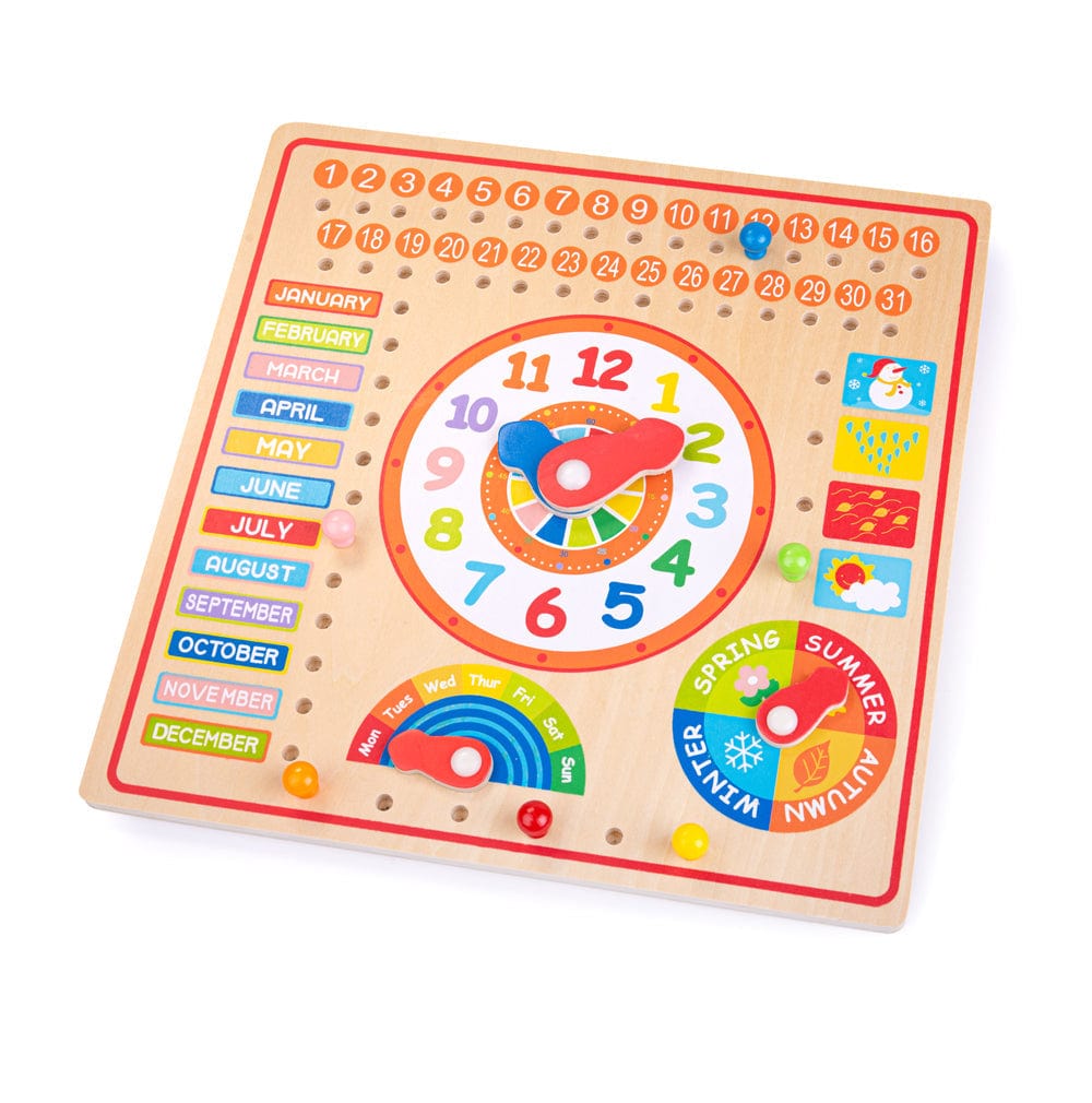 Bigjigs Toys Bigjigs Toys Wooden Clock & Calendar