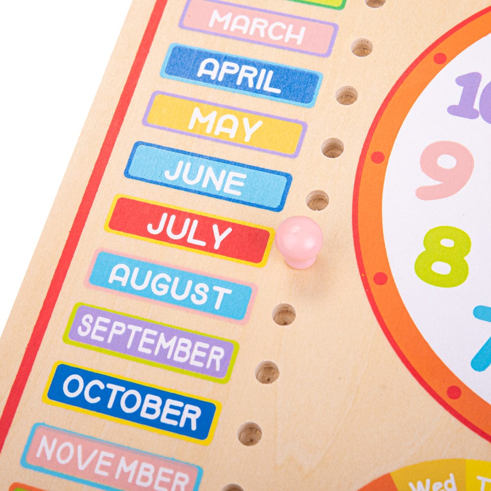 Bigjigs Toys Bigjigs Toys Wooden Clock & Calendar