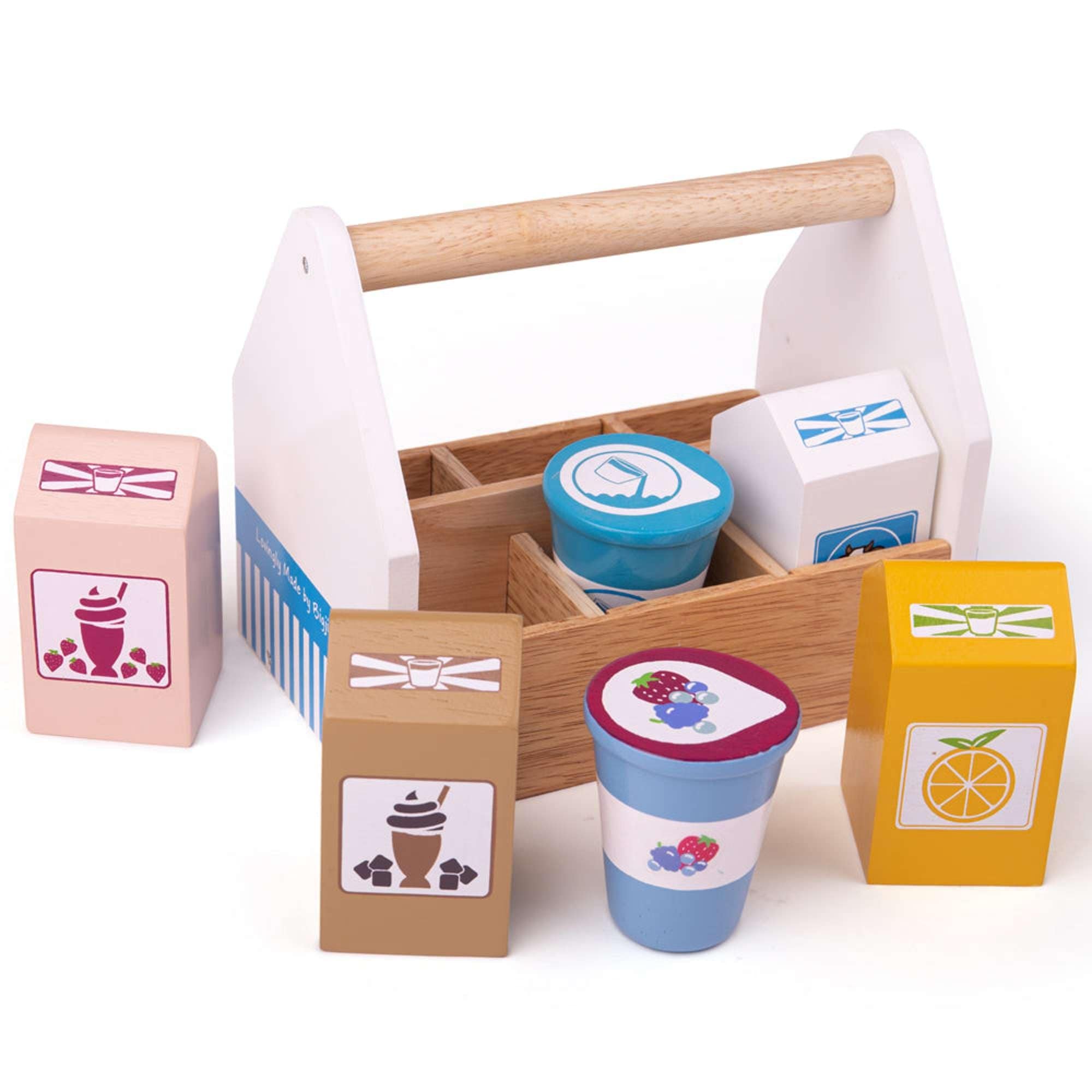 Bigjigs Toys Bigjigs Toys Wooden Dairy Delivery Play Set