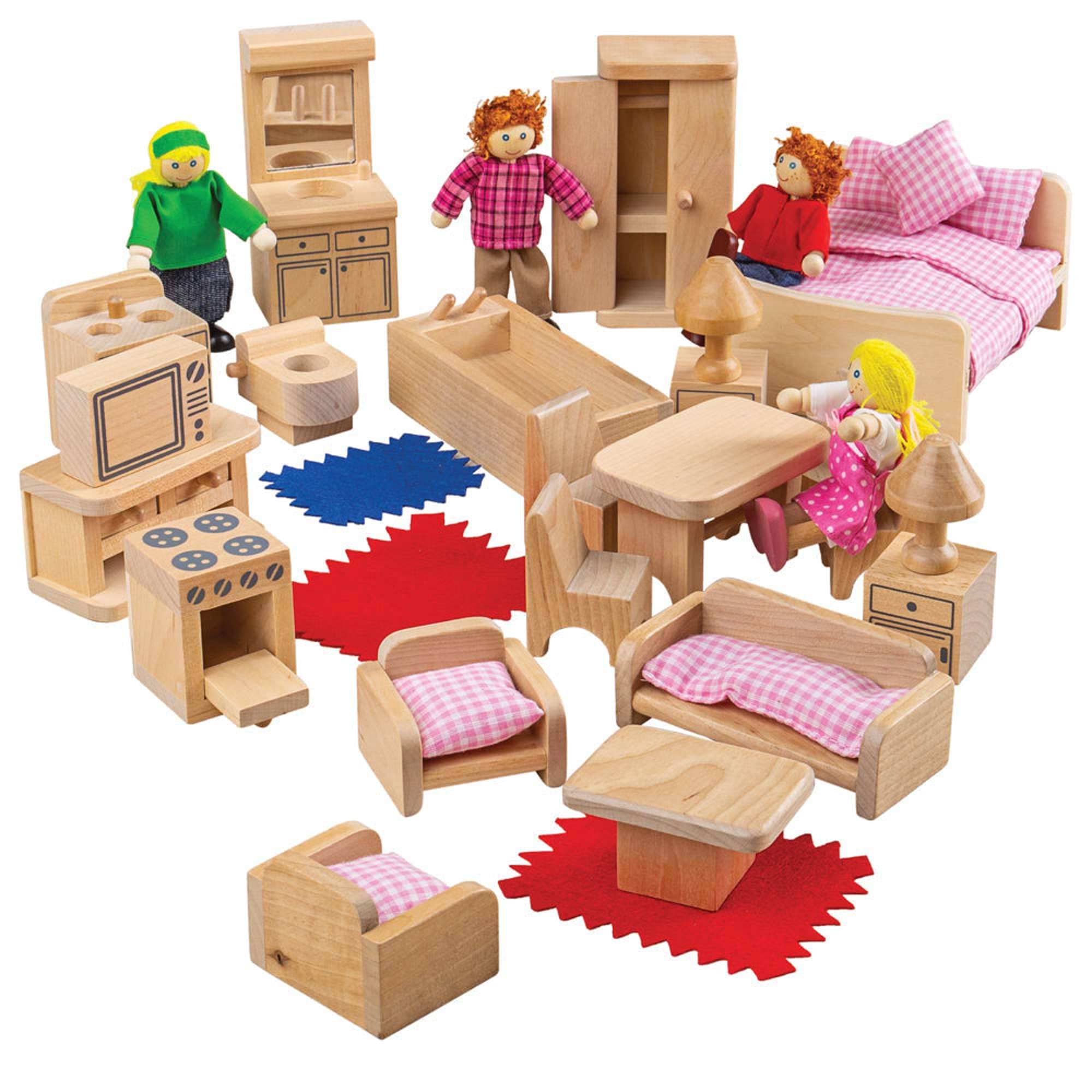 Bigjigs Toys Bigjigs Toys Wooden Doll Family and Furniture
