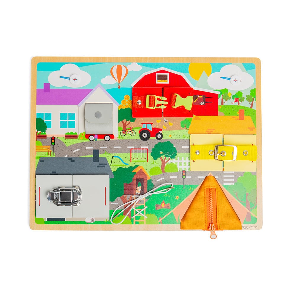 Bigjigs Toys Bigjigs Toys Wooden Lifeskills Busy Board Puzzle