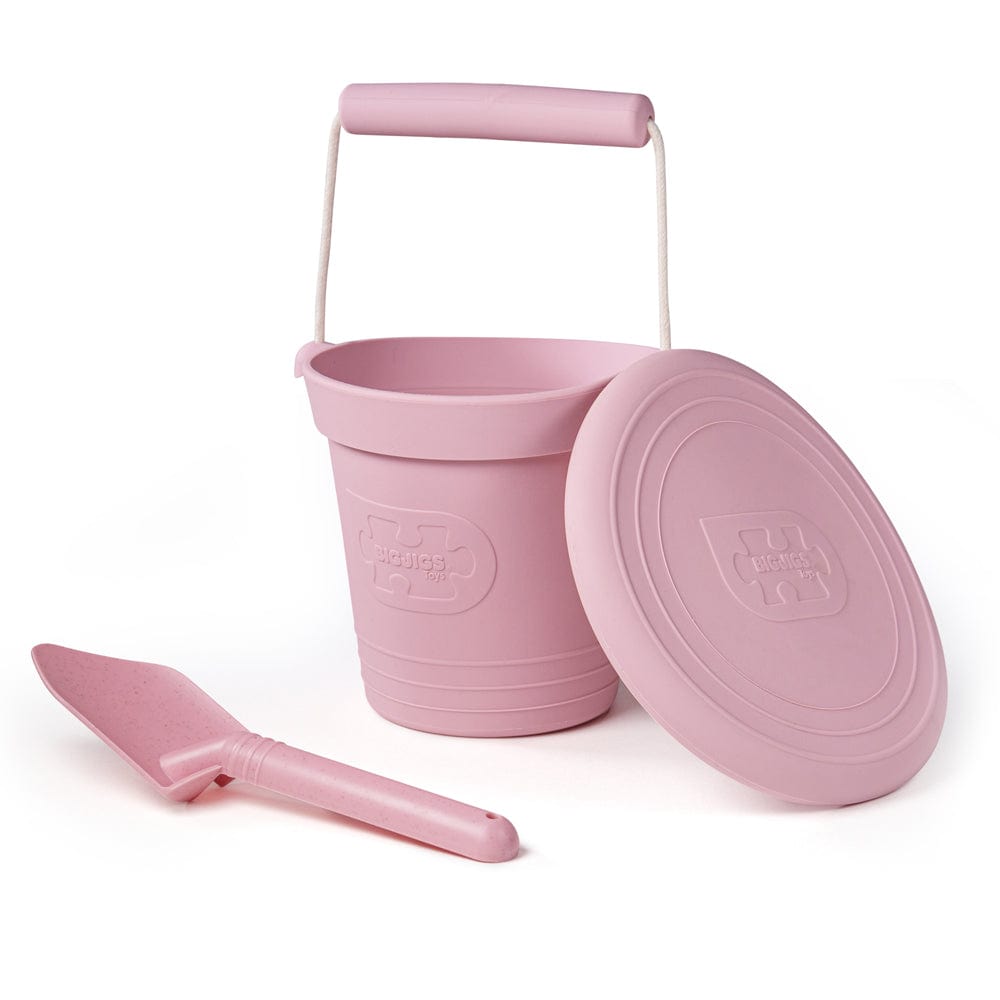 Bigjigs Toys Blush Pink Silicone Bucket, Flyer and Spade Set