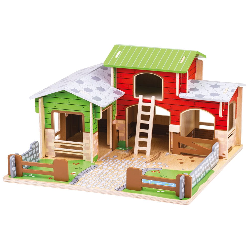 Bigjigs Toys Cobblestone Farm Toy Playset